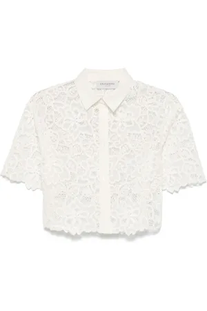 ERMANNO SCERVINO Blouses & Shirts, Dames, Wit, S, Klassiek wit overhemd met korte mouwen