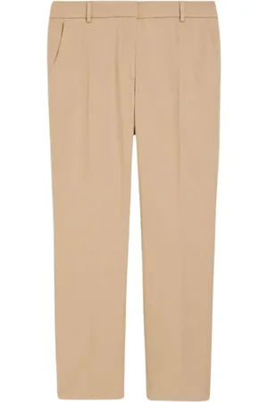 Max Mara Broeken, Dames, , XS, Katoen, Katoenen Stretch Cigarettenbroek