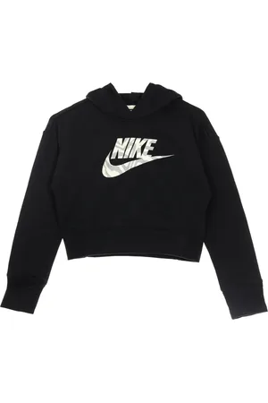 Nike Sweatshirts & Hoodies, Dames, Zwart, S, Lichtgewicht Korte Sportswear Hoodie Crop