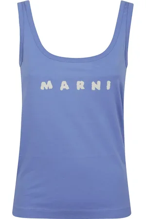 Marni Tops, Dames, Blauw, XS, Katoen, Blauw T-shirt voor vrouwen