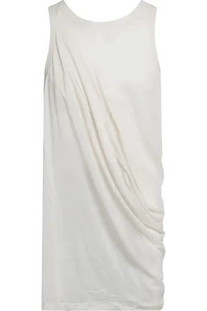 Rick Owens Tops, Heren, Wit, L, Mouwloos T-shirt in zwart