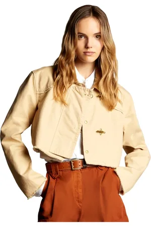 FAY Jassen, Dames, , S, Katoen, Cotton Canvas Jas met Velvet Kraag