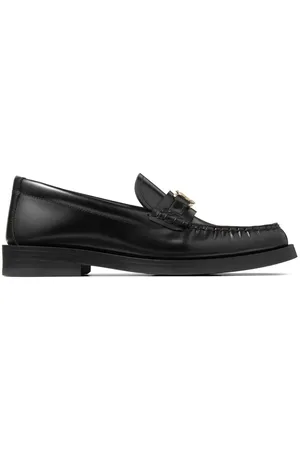 Jimmy Choo Schoenen, Dames, Zwart, 38 1/2 EU, Zwarte Lamsskin Instappers