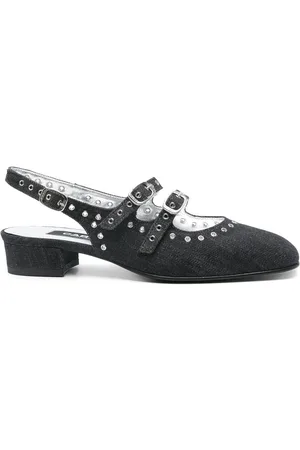 Carel Schoenen, Dames, Blauw, 39 EU, Leer, Indigo Blauwe Leren Ballerina`s met Gesp