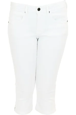 Burberry Broeken, Dames, Wit, W30, Katoen, Cropped Broek