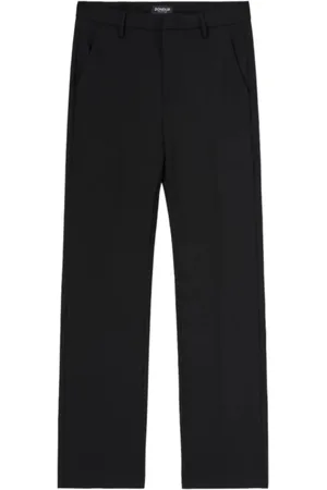 Dondup Broeken, Dames, Zwart, W31, Polyester, Regular-Fit Wool Chino Broek