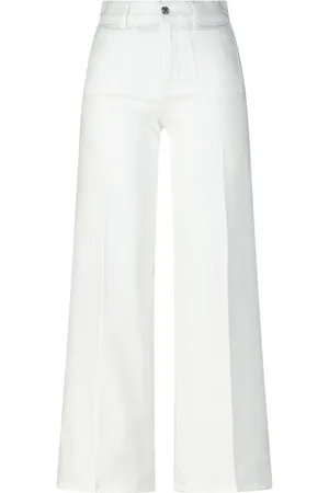Frame Broeken, Dames, Wit, W25, Katoen, Wide Leg Palazzo Jeans