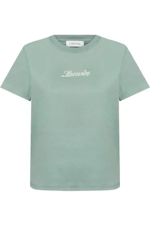 Lanvin Tops, Dames, Groen, S, Katoen, Mintgroen T-shirt met ronde hals