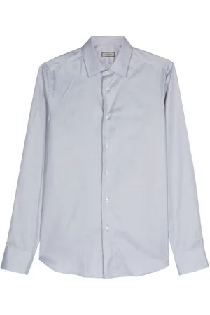CANALI Overhemden, Heren, Grijs, 3Xl, Katoen, Shirt met geometrische print van katoen