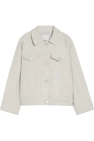 Max Mara Jassen, Dames, Wit, XS, Katoen, Offwhite Shirt Jacket