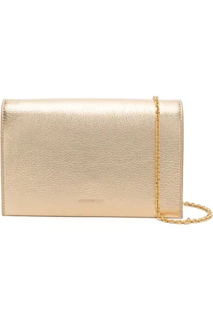 Coccinelle Tassen, Dames, Geel, ONE Size, Leer, Gegreineerde Leren Crossbodytas