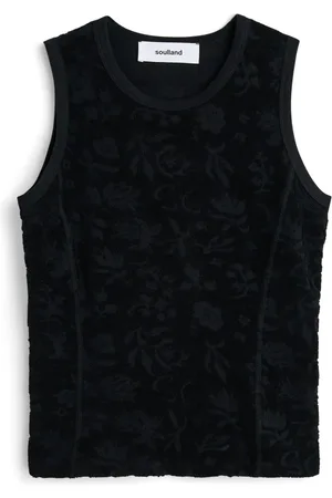 Soulland Tops, Dames, Zwart, L/Xl, Katoen, Mira pluche top
