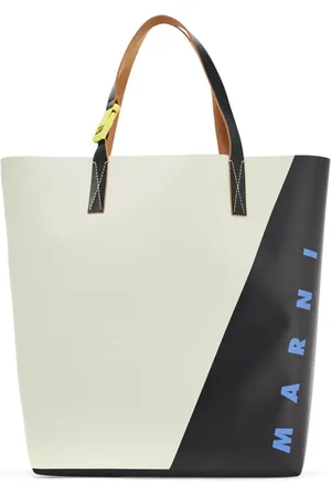 Marni Tassen, Heren, Veelkleurig, ONE Size, Leer, Color Block PVC Tote Bag