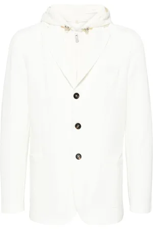 ELEVENTY Jassen, Heren, Wit, 2Xl, Katoen, Casual jas van katoenmix