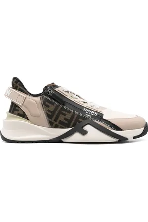 Fendi Schoenen, Heren, Zwart, 40 1/2 EU, Zwarte Sneakers met FF Motif Logo