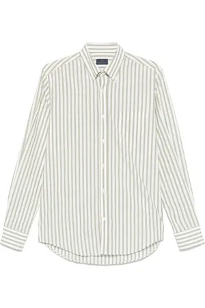 Paul & Shark Overhemden, Heren, Groen, 2Xl, Katoen, Gestreept Katoenen Overhemd