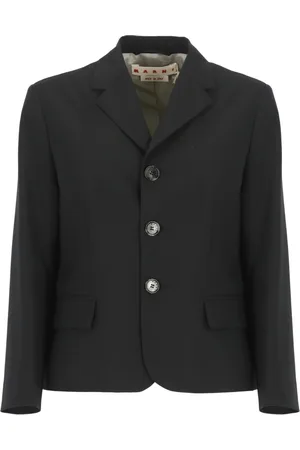 Marni Jassen, Dames, Zwart, S, Wol, Zwarte Wollen Blazer Vrouw