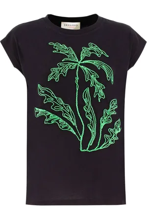 ERMANNO SCERVINO Tops, Dames, Zwart, M, Katoen, Katoenen T-shirt