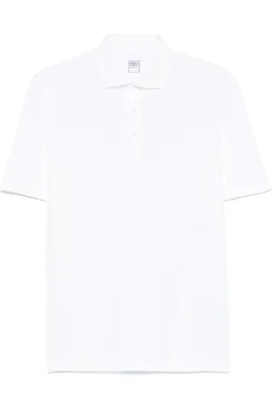 FEDELI Tops, Heren, Wit, L, Piqué Polo Shirt