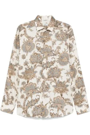 Etro Overhemden, Heren, Veelkleurig, XL, Kasjmier, Cashmere Motif Shirt