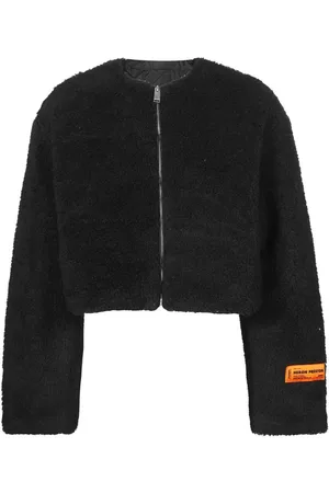 Heron Preston Sweatshirts & Hoodies, Dames, Zwart, S, Katoen, Cropped Katoenmix Jas
