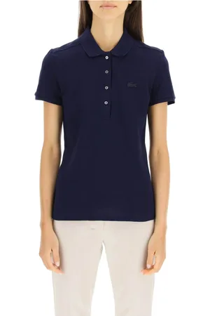Lacoste Tops, Dames, Blauw, 2Xl, Katoen, Cotton Piqué Polo Shirt