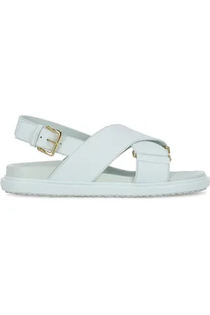 Marni Schoenen, Dames, Blauw, 39 EU, Leer, Fussbet Sandalen