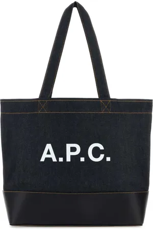 A.P.C. Tassen, Heren, Blauw, ONE Size, Leer, Axel Shopping Bag