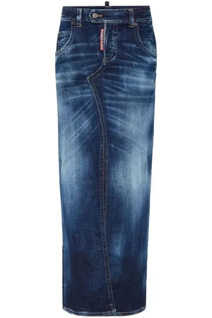 Dsquared2 Rokken, Dames, Blauw, S, Denim, Marineblauwe Denim Rok