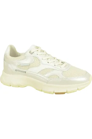 Floris van Bommel Schoenen, Dames, Grijs, 41 EU, Zilver Mesh Runner Sneakers
