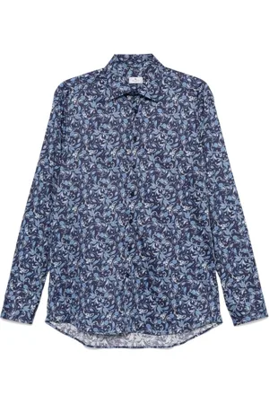 Etro Overhemden, Heren, Blauw, M, Katoen, Marineblauwe Button-Up Overhemd
