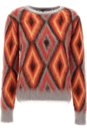 Etro Truien, Dames, Veelkleurig, 2Xs, Wol, Geometrische Jacquard Trui