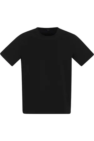 HERNO Tops, Heren, Zwart, 2Xl, Katoen, Stretch katoenen jersey T-shirt