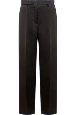 Lanvin Broeken, Dames, Zwart, 2Xs, Katoen, Wijde Pijpen Broek