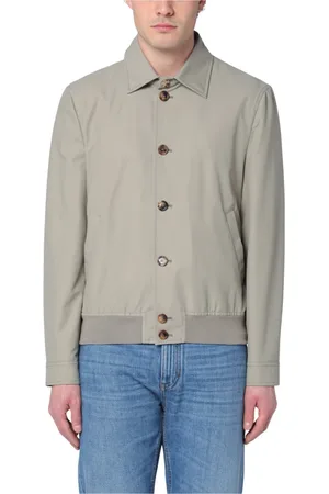 Brunello Cucinelli Jassen, Heren, Groen, L, Stijlvolle Bomberjack