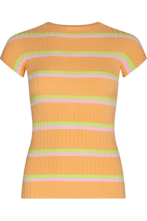 Sportmax Truien, Dames, Oranje, M, Gestreept Multicolor Top