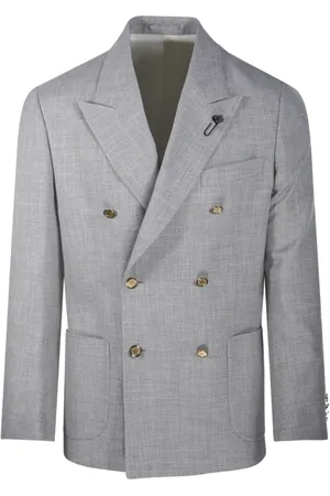 LARDINI Jassen, Heren, Grijs, M, Wol, Grijze Blazer