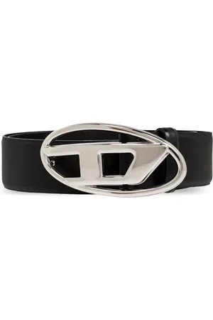 Diesel Accessoires, Heren, Zwart, 90 CM, Leer, Riem met unieke gesp