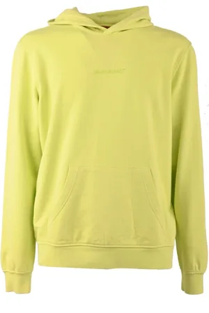 Liu Jo Sweatshirts & Hoodies, Heren, Geel, M, Katoen, Cotton Hoodie met Centraal Logo