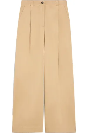 Max Mara Broeken, Dames, , XL, Katoen, Wide Leg Katoenen Broek
