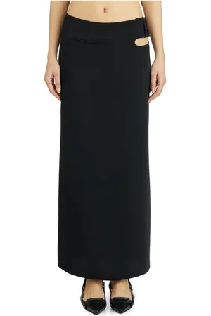 Courrèges Rokken, Dames, Zwart, S, Polyester, Long Loop Tech Rok