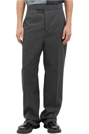 Thom Browne Broeken, Heren, Grijs, M, Wol, Wollen Tailored Broek