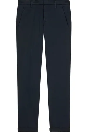 Dondup Broeken, Heren, Blauw, W33, Katoen, Blauwe Slim Chino Broek
