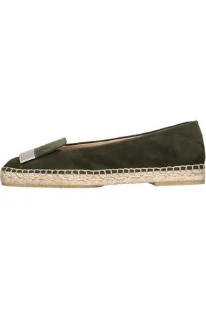 Sergio Rossi Schoenen, Dames, Groen, 36 EU, Suède, Platte schoenen Groen