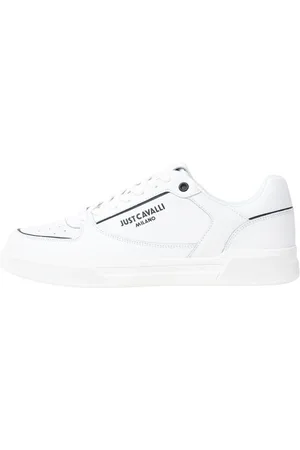 Roberto Cavalli Schoenen, Heren, Wit, 44 EU, Leer, Witte minimalistische eigentijdse leren sneakers