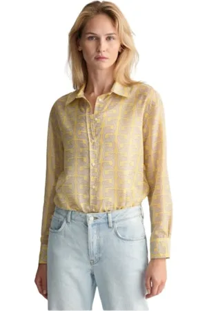 GANT Blouses & Shirts, Dames, Veelkleurig, S, Katoen, Shirt met print