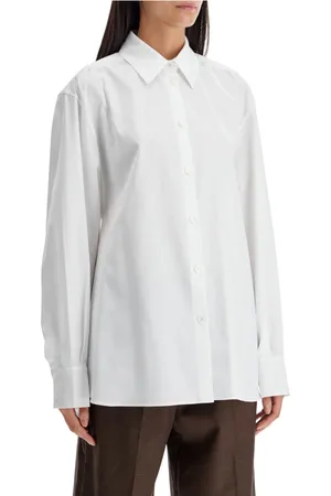 MAGDA BUTRYM Blouses & Shirts, Dames, Wit, S, Katoen, Oversized Boxy Katoenen Poplin Blouse