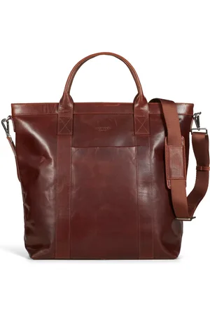 Howard London Tassen, Heren, Bruin, ONE Size, Leer, Bruine leren tote bag