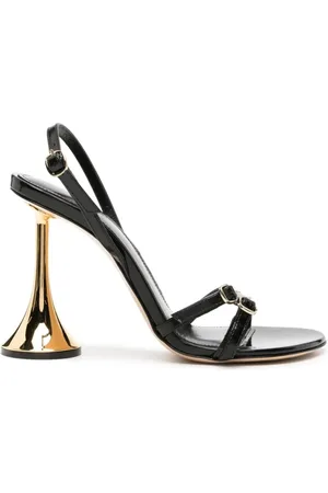 COPERNI Schoenen, Dames, Zwart, 37 EU, Leer, Orchestra Hiel Sandalen