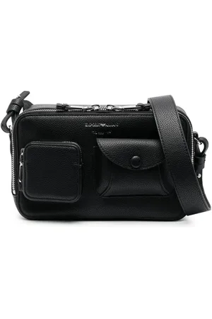Emporio Armani Tassen, Dames, Zwart, ONE Size, Leer, Bicolor Schoudertas